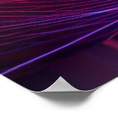 Neon golven op donkere abstracte digitale kunst poster (Hoek)
