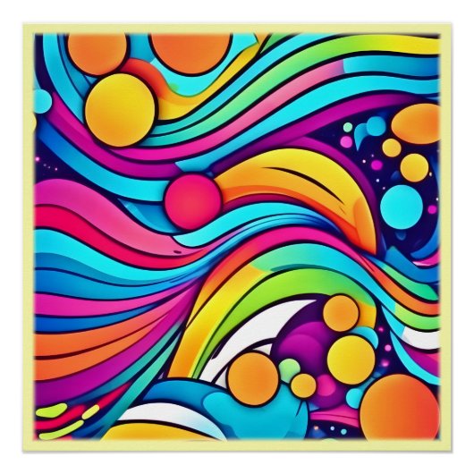 Neon Golven Trillende Kosmos Perfect Poster (Voorkant)