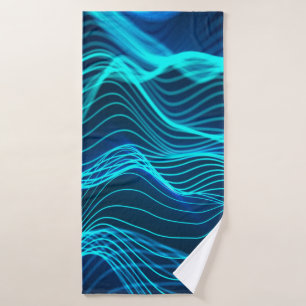Neon golven van talrijke abstracte lijnen en rijen badhanddoek