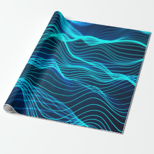 Neon golven van talrijke abstracte lijnen en rijen cadeaupapier