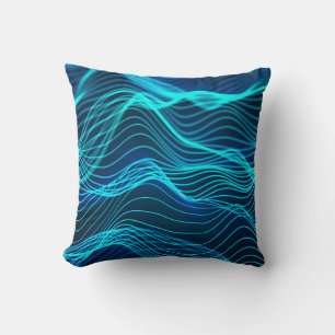 Neon golven van talrijke abstracte lijnen en rijen kussen
