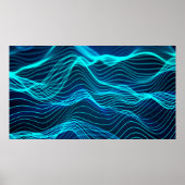 Neon golven van talrijke abstracte lijnen en rijen poster (Voorkant)