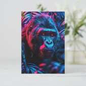 Neon Gorilla Bedankkaart (Staand voorkant)