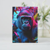 Neon Gorilla Bedankkaart (Staand voorkant)