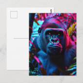 Neon Gorilla Briefkaart (Voorkant / Achterkant)
