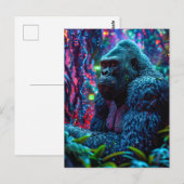 Neon Gorilla Briefkaart (Voorkant / Achterkant)