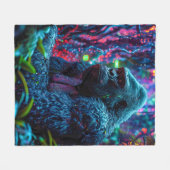 Neon Gorilla Fleece Deken (Voorkant (Horizontaal))