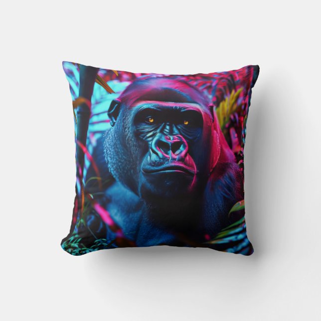 Neon Gorilla Kussen (Voorkant)