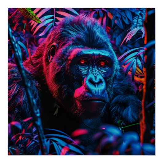 Neon Gorilla Perfect Poster (Voorkant)