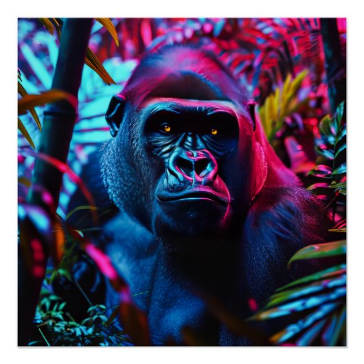 Neon Gorilla Perfect Poster (Voorkant)