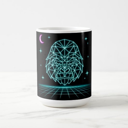 Neon Gorilla Synthwave - Retro Krachtbeest Koffiemok (Center)
