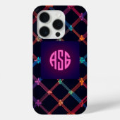 Neon Gradient Custom Monogram iPhone hoesje (Achterkant)