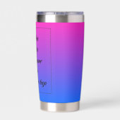 Neon Gradiënt Donkerblauw naar Roze Geïsoleerde Drinkbeker (Achterkant)