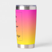 Neon Gradiënt Geel naar Roze Geïsoleerde Drinkbeker (Achterkant)