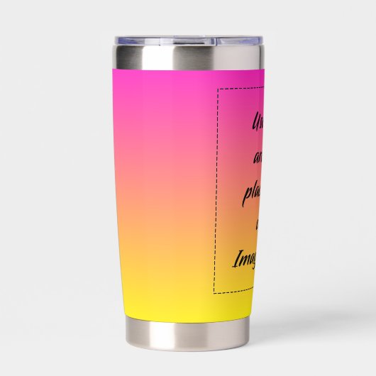 Neon Gradiënt Geel naar Roze Geïsoleerde Drinkbeker (Voorkant)