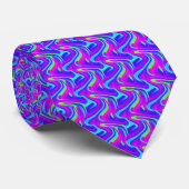 Neon Gradiënt Golfpatroon Stropdas (Opgerold)