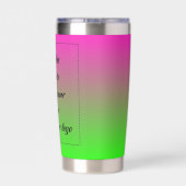 Neon Gradiënt Groen naar Roze Geïsoleerde Drinkbeker (Achterkant)