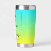 Neon Gradiënt Lichtblauw naar Geel Geïsoleerde Drinkbeker (Achterkant)