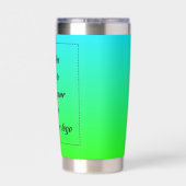 Neon Gradiënt Lichtblauw naar Groen Geïsoleerde Drinkbeker (Achterkant)