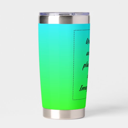 Neon Gradiënt Lichtblauw naar Groen Geïsoleerde Drinkbeker (Voorkant)