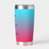 Neon Gradiënt Lichtblauw naar Rood Geïsoleerde Drinkbeker (Achterkant)
