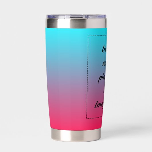 Neon Gradiënt Lichtblauw naar Rood Geïsoleerde Drinkbeker (Voorkant)