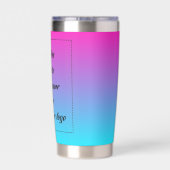 Neon Gradiënt Lichtblauw naar Roze Geïsoleerde Drinkbeker (Achterkant)
