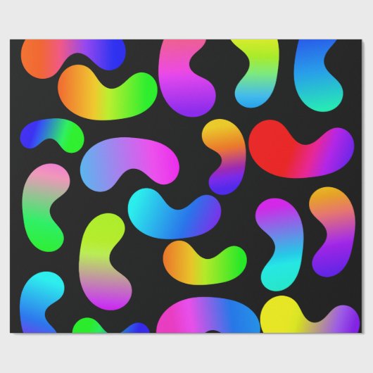 NEON GRADIENT MODERN BLACK PATTERN CADEAUPAPIER (Vlak)