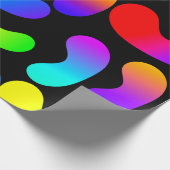NEON GRADIENT MODERN BLACK PATTERN CADEAUPAPIER (Hoek)
