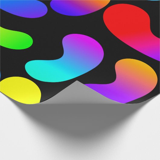 NEON GRADIENT MODERN BLACK PATTERN CADEAUPAPIER (Hoek)