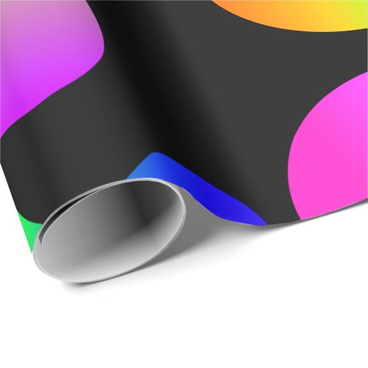NEON GRADIENT MODERN BLACK PATTERN CADEAUPAPIER (Rol Hoek)