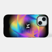  Neon Gradient Optical Illusion-ontwerp iPhone 15 Case (Achterkant horizontaal)