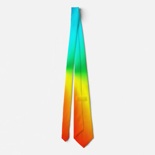 Neon Gradient Rainbow Abstract Stropdas (Achterkant)