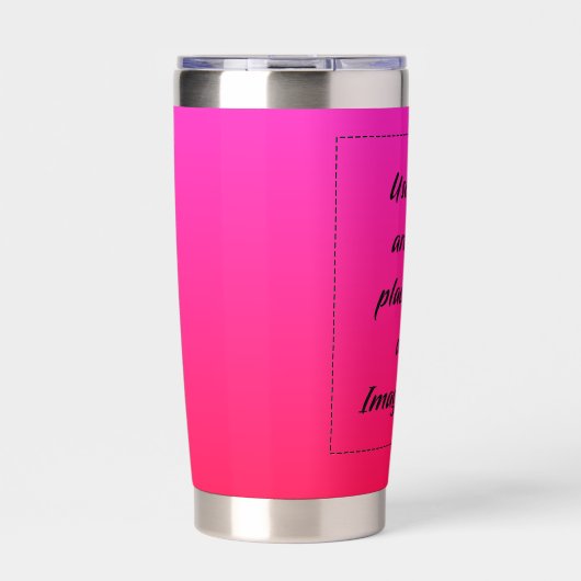 Neon Gradiënt Rood naar Roze Geïsoleerde Drinkbeker (Voorkant)