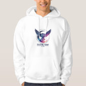 Neon Gradient Wolf Phoenix Owl Art Hoodie (Voorkant)
