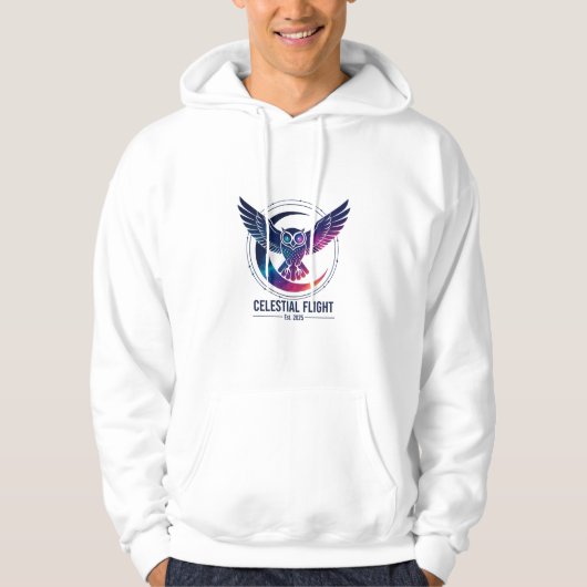 Neon Gradient Wolf Phoenix Owl Art Hoodie (Voorkant)