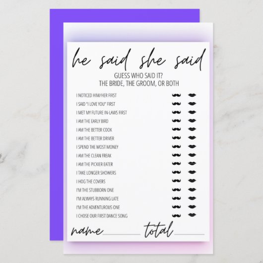 Neon Gradient zei dat ze zei dat Vrijgezellenfeest (Voorkant / Achterkant)