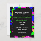 Neon Graduation Party Invitation Kaart (Achterkant)