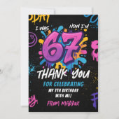 Neon Graffiti 6 7 Meme Trend Six Seven Birthday Bedankkaart (Voorkant)
