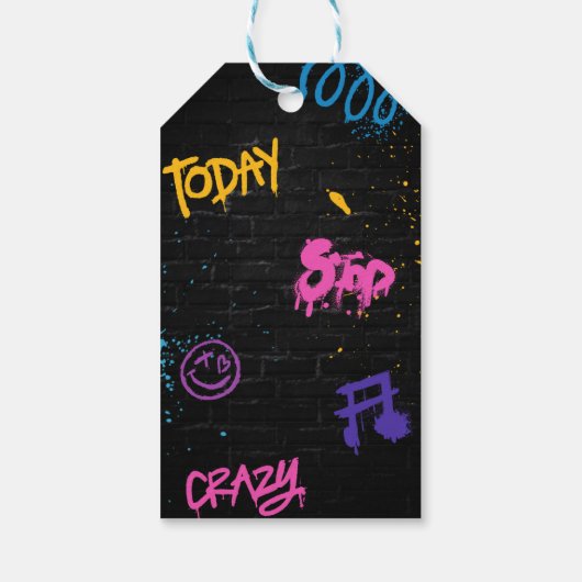 Neon Graffiti 6 7 Meme Trend Six Seven Birthday Cadeaulabel (Achterkant)