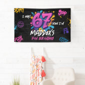 Neon Graffiti 6 7 Meme Trend Six Seven Birthday Spandoek (Insitu)