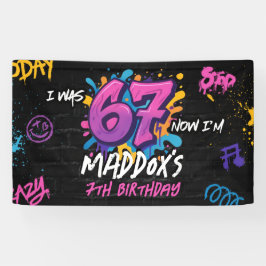 Neon Graffiti 6 7 Meme Trend Six Seven Birthday Spandoek