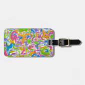 Neon Graffiti-Abstracte Art Brushstrokes Bagagelabel (Voorkant horizontaal)