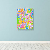 Neon Graffiti-Abstracte Art Brushstrokes Canvas Afdruk (Insitu (Houten vloer))