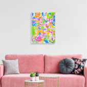 Neon Graffiti-Abstracte Art Brushstrokes Canvas Afdruk (Insitu (Woonkamer))