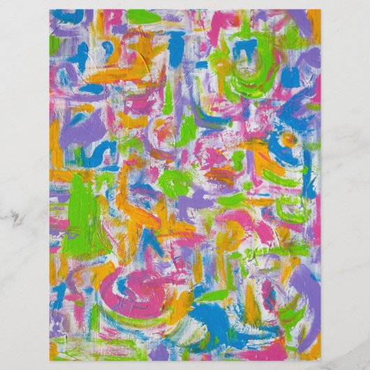 Neon Graffiti - Abstracte kunst penseelstreken Flyer (Voorkant)