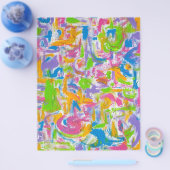 Neon Graffiti - Abstracte kunst penseelstreken Flyer (Enkel)