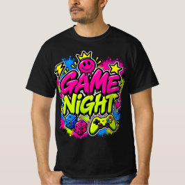 Neon Graffiti Game Night Gamer Party Heren T-Shirt