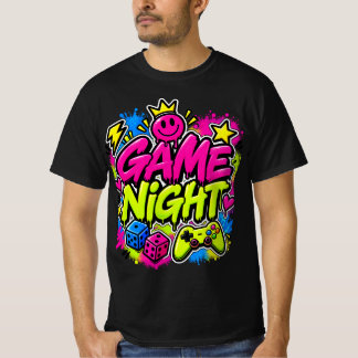 Neon Graffiti Game Night Gamer Party Heren T-Shirt