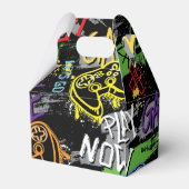Neon Graffiti Gaming Patroon Bedankdoosjes (Achterkant)